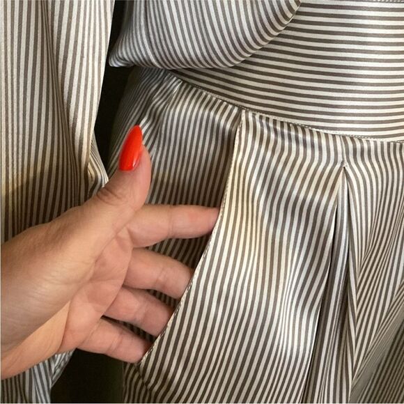 Geoffrey Beene Elegant Cream/ gray striped Women's pants set ( 2 pc) - Picture 8 of 12